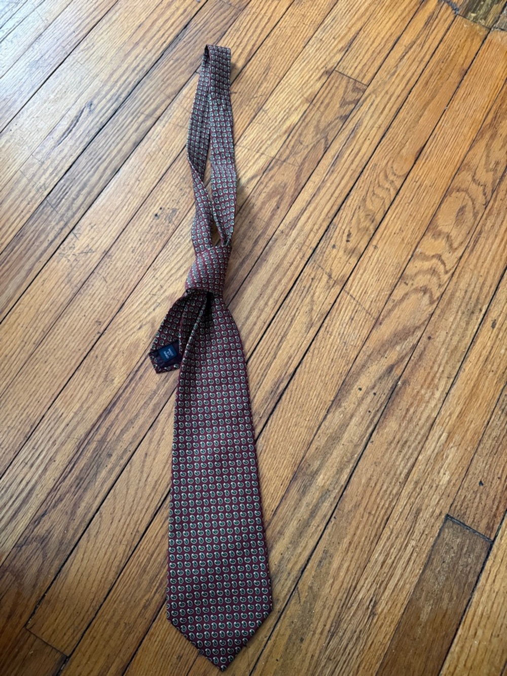 Polo by Ralph Lauren Burgundy Geometric Silk Tie